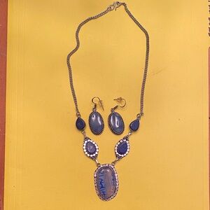 Elegant Blue and Silver Jewelry Set